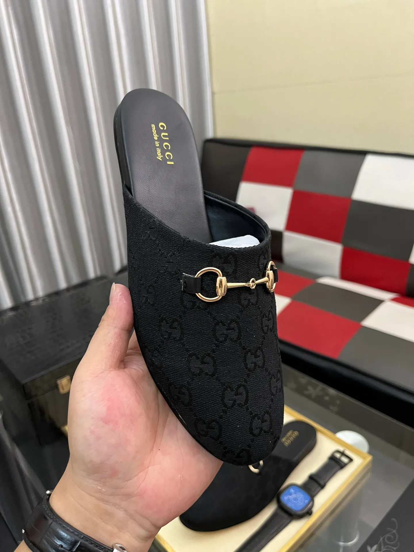 Men's shoes 💰480⌚️⌚️[Gucci] 2024 new season half-slip men's shoes, made of Italian imported first-layer frosted cowhide➕sheepskin lining, original hardware buckle, original combination wear-resistant outsole, real shot 🎬 Very comfortable on the feet, size 36-44